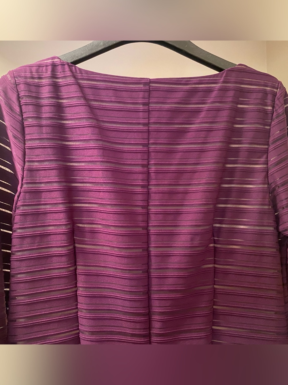 NEW Jessica Howard Purple Textured Cream Lined Dress with 3/4 Sleeves Size 14 - Picture 5 of 11